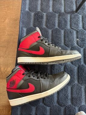Air Jordan 1 Retro Mid GS 'Gym Red Anthracite Men’s 10